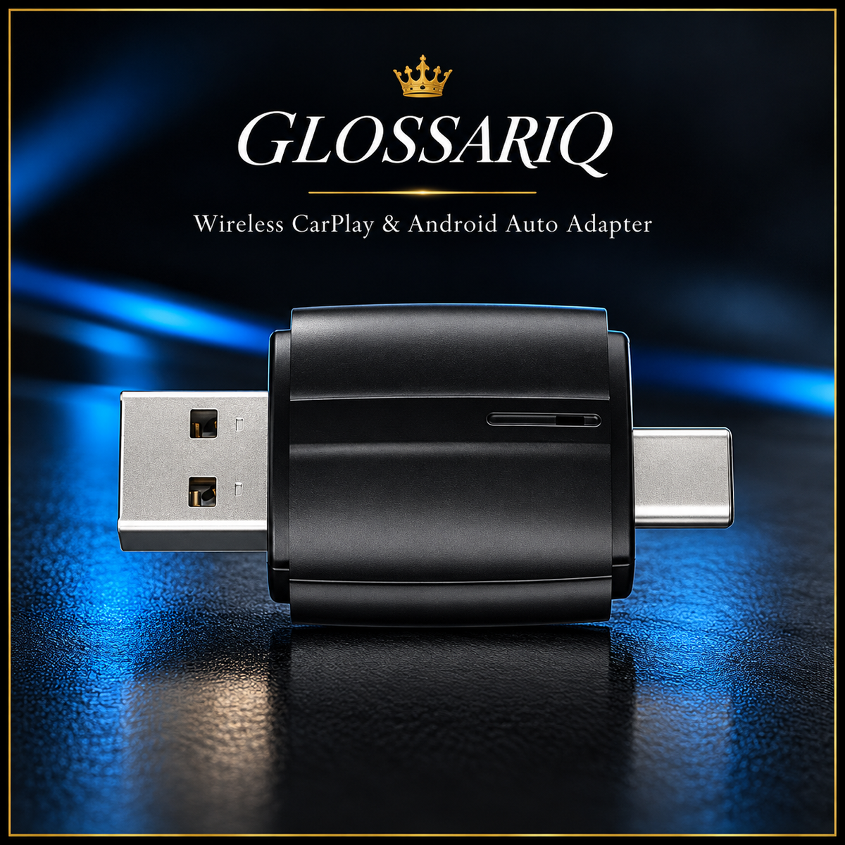 Compact wireless CarPlay and Android Auto USB adapter