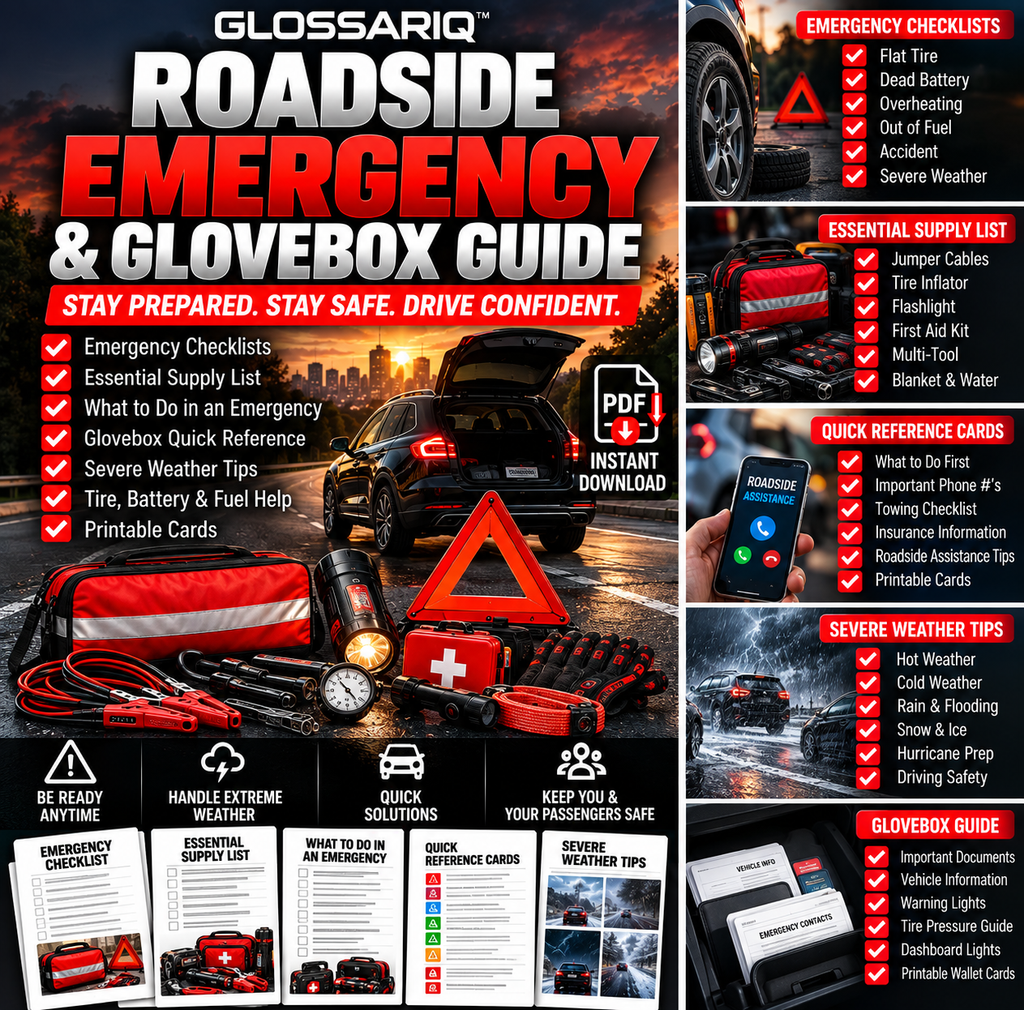 GLOSSARIQ Roadside Emergency & Glovebox Guide digital guide promotional image