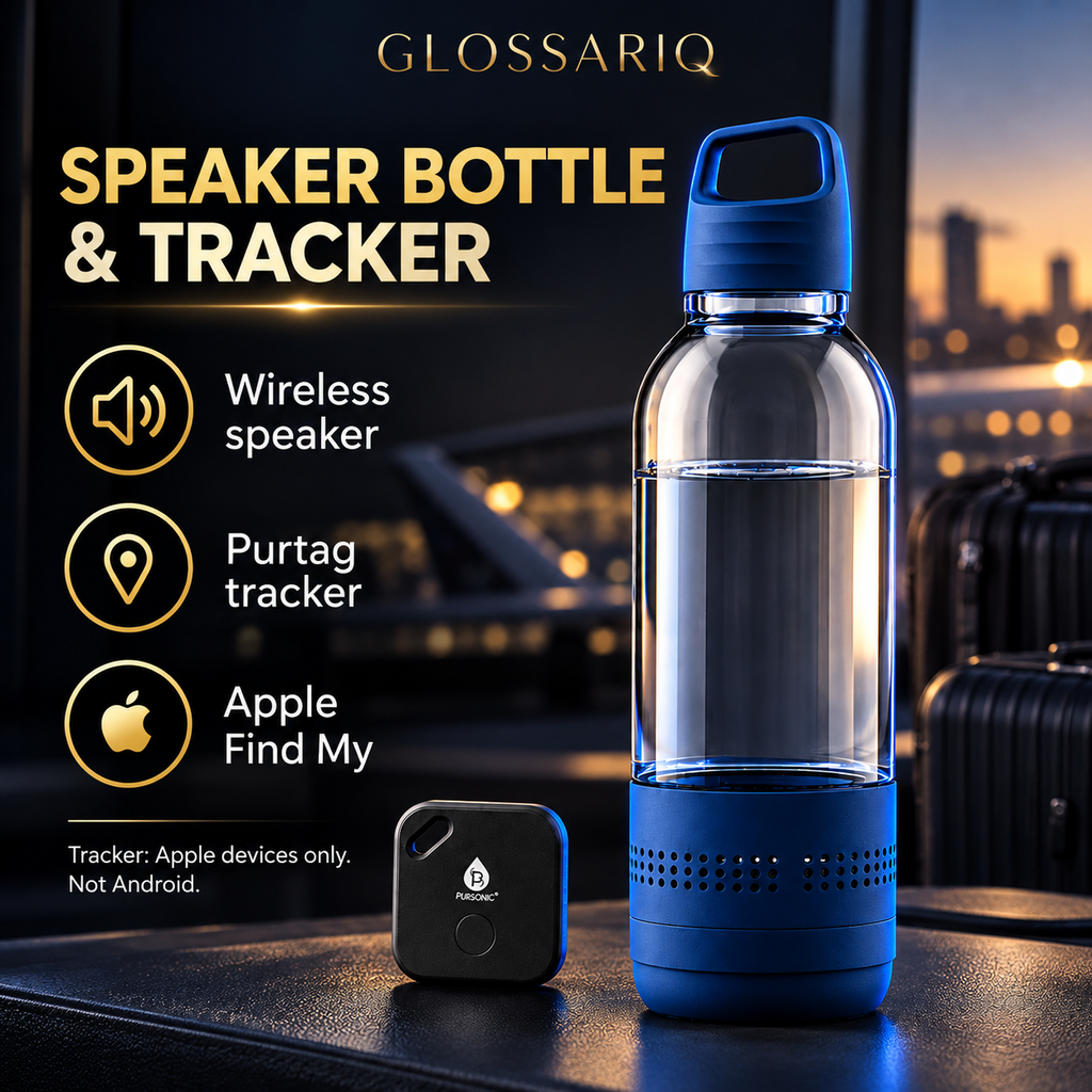 Pursonic Speaker Bottle & Purtag Tracker Bundle — custom GLOSSARIQ feature design