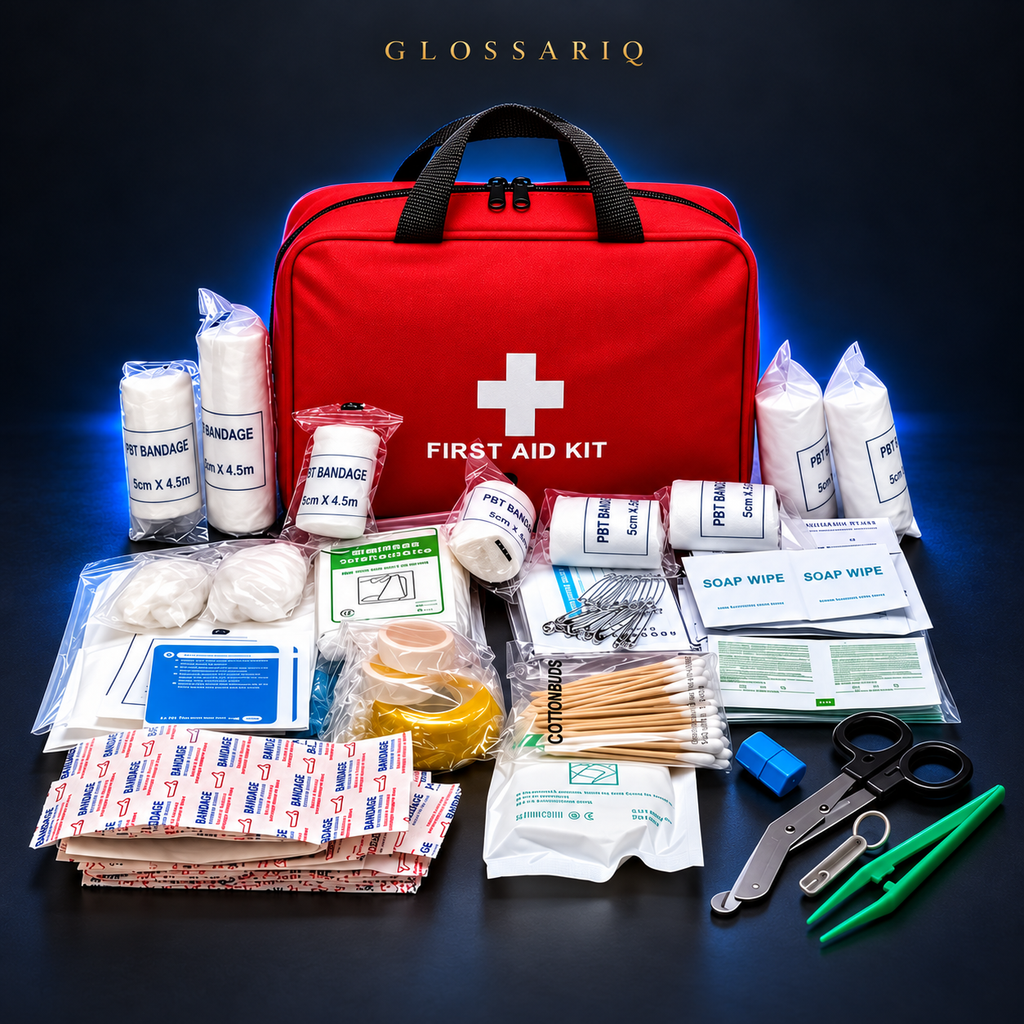 173-Piece Portable First Aid Kit — custom studio mockup