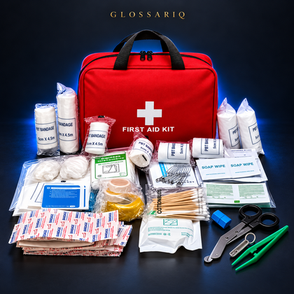 173-Piece Portable First Aid Kit — custom studio mockup