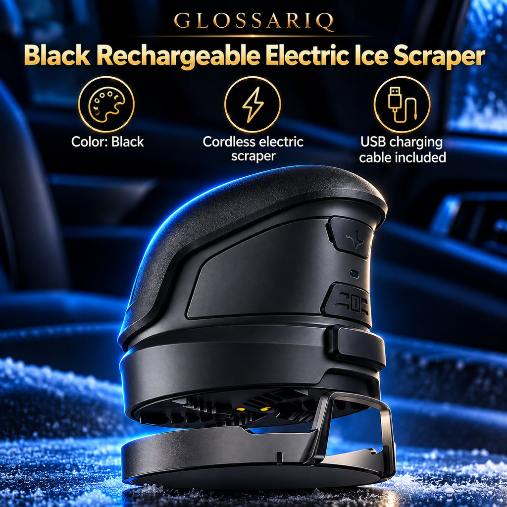 Black Rechargeable Electric Ice Scraper — custom GLOSSARIQ feature design