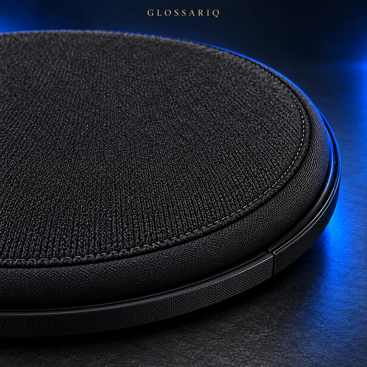 Black 360° Swivel Seat Cushion — custom dark studio view