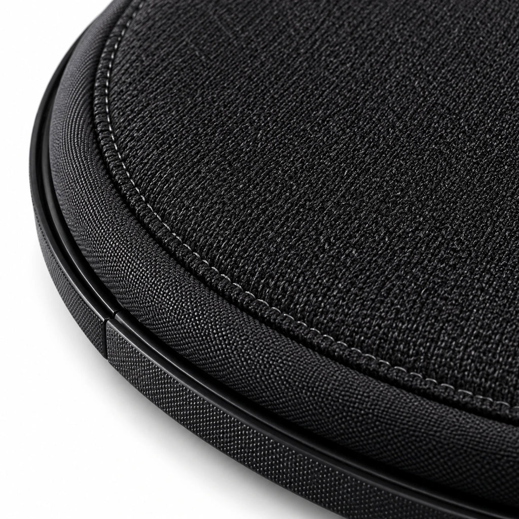 Black 360° Swivel Seat Cushion — custom solid-white detail view