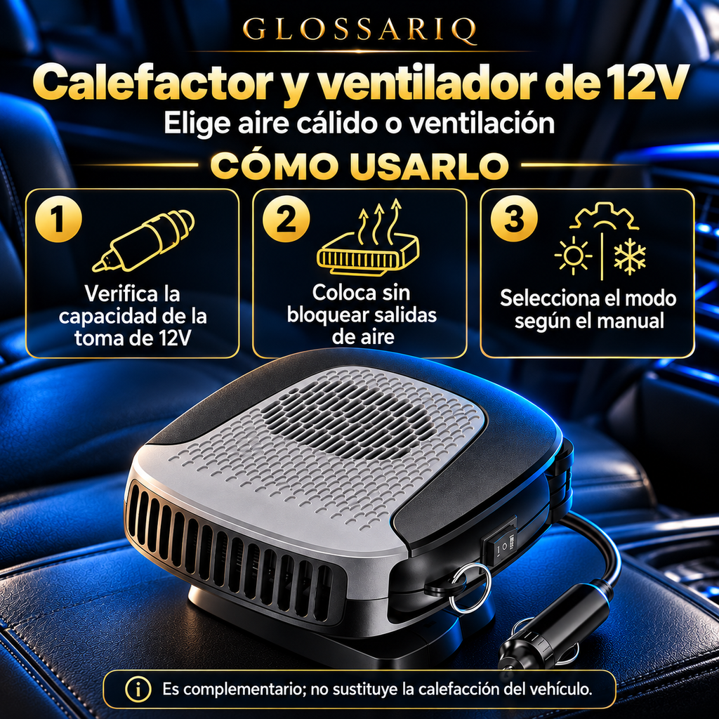 12V Portable Car Heater & Fan — Cómo usarlo: instrucciones en español
