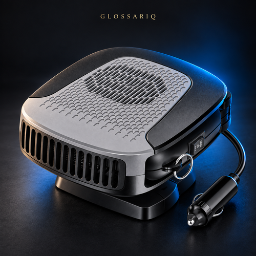 12V Portable Car Heater & Fan — custom studio mockup