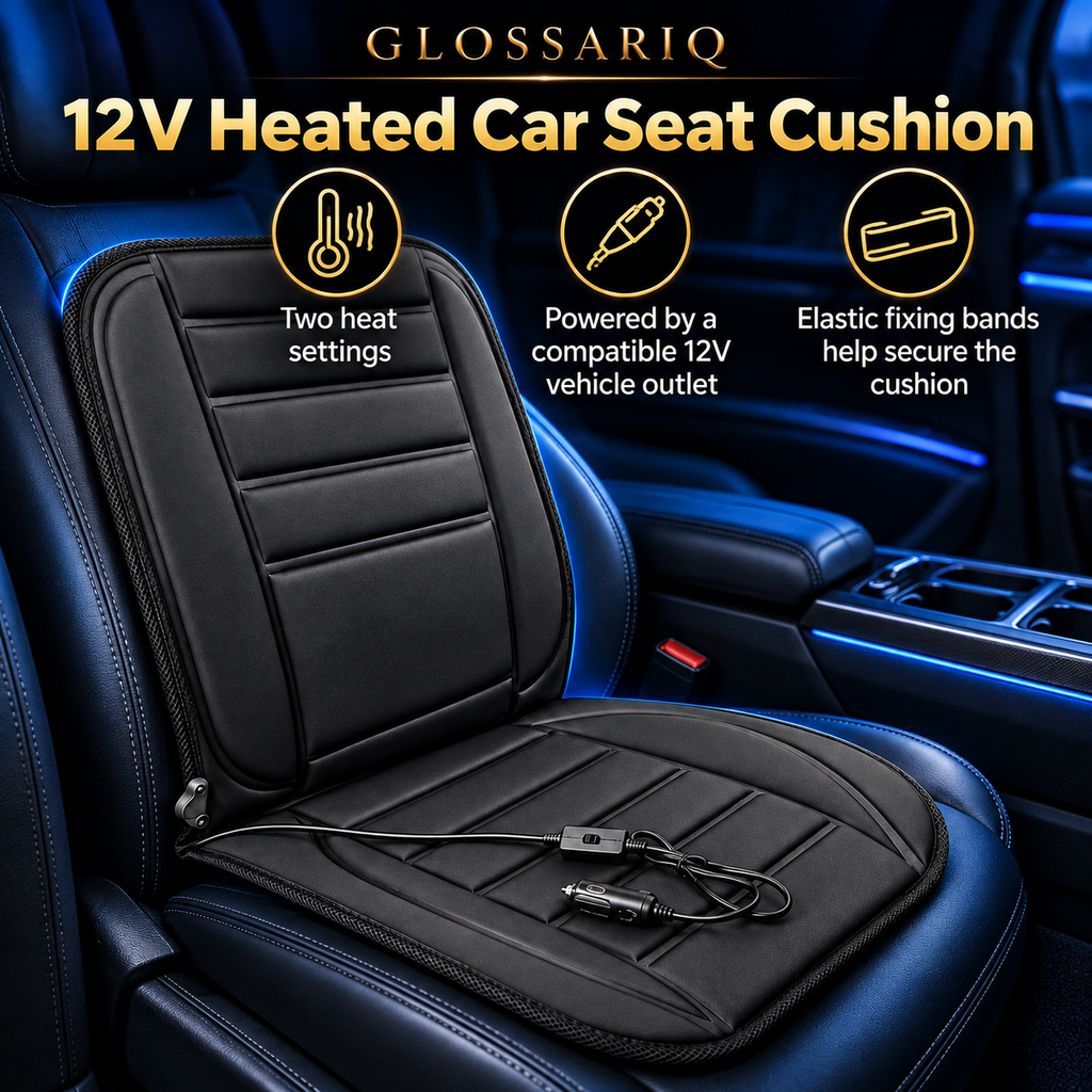 12V Heated Car Seat Cushion — custom GLOSSARIQ feature design