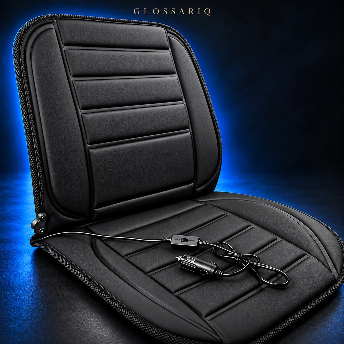 12V Heated Car Seat Cushion — custom dark studio view