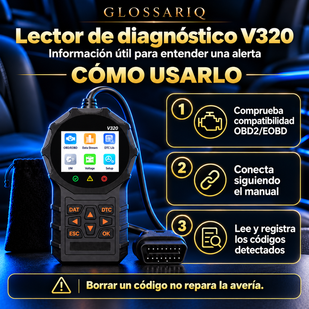 V320 OBD2 Diagnostic Code Reader — Cómo usarlo: instrucciones en español