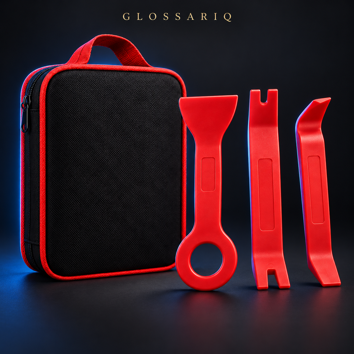 19-Piece Auto Trim Removal Tool Kit — custom studio mockup showing selected tools