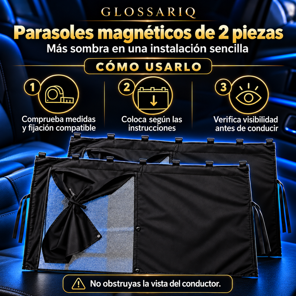 Magnetic Side Window Shades — 2-Pack — Cómo usarlo: instrucciones en español