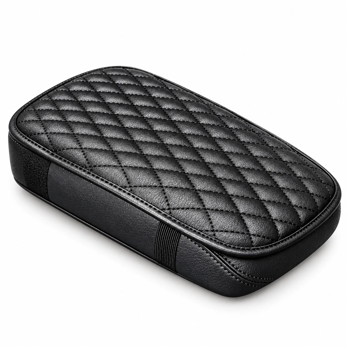 Black PU Leather Car Armrest Pad — custom solid-white studio view