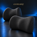 Black Memory Foam Headrest & Lumbar Cushion Set — custom studio mockup