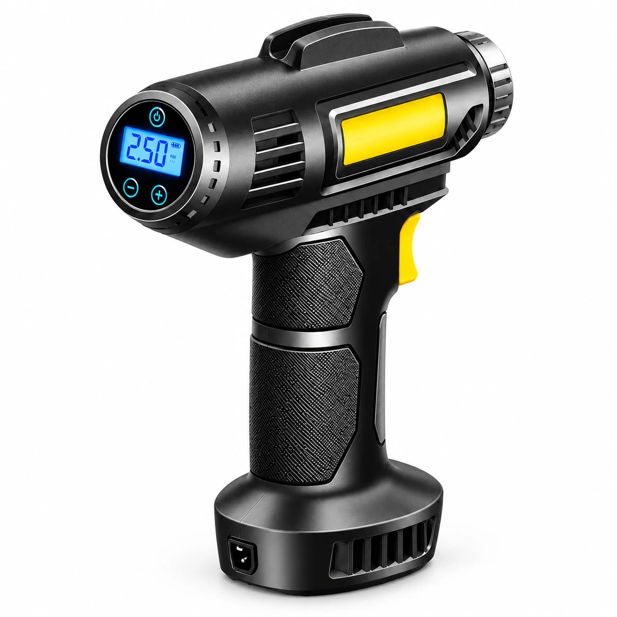 Cordless Handheld Digital Tire Inflator — custom solid-white studio view