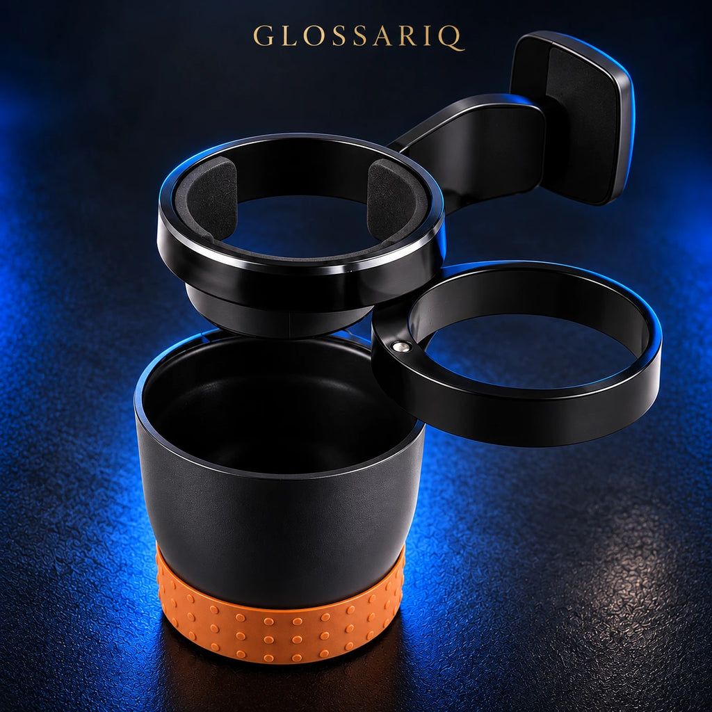 Black Door-Mount Car Cup Holder — custom dark studio view