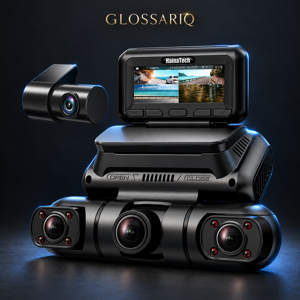 Hainatech 4-Channel Dash Camera — custom studio mockup