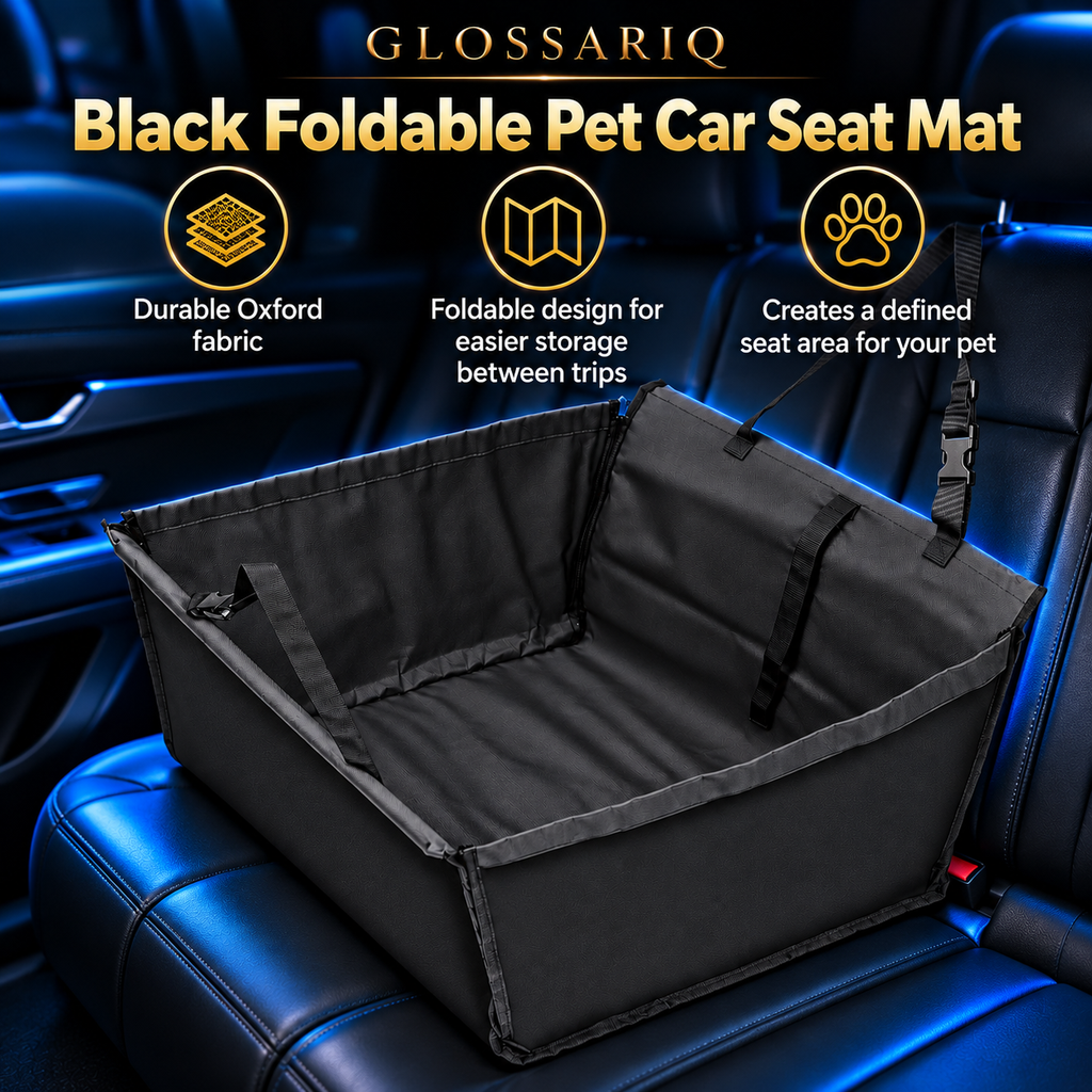 Black Foldable Pet Car Seat Mat — custom GLOSSARIQ feature overview