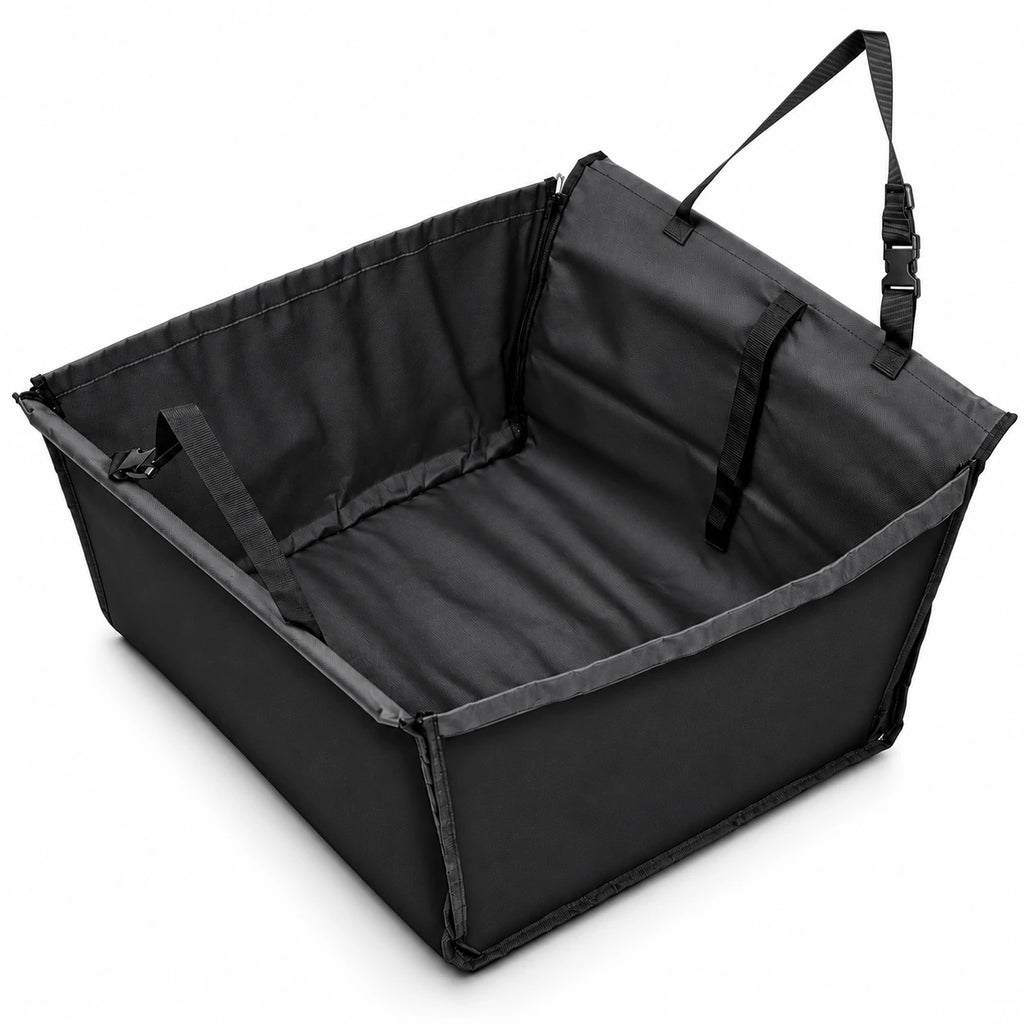 Black Foldable Pet Car Seat Mat — custom solid-white studio view