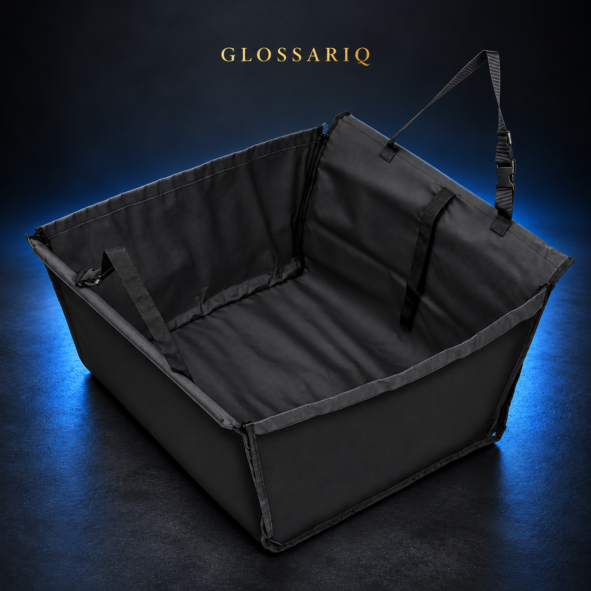 Black Foldable Pet Car Seat Mat — custom studio mockup
