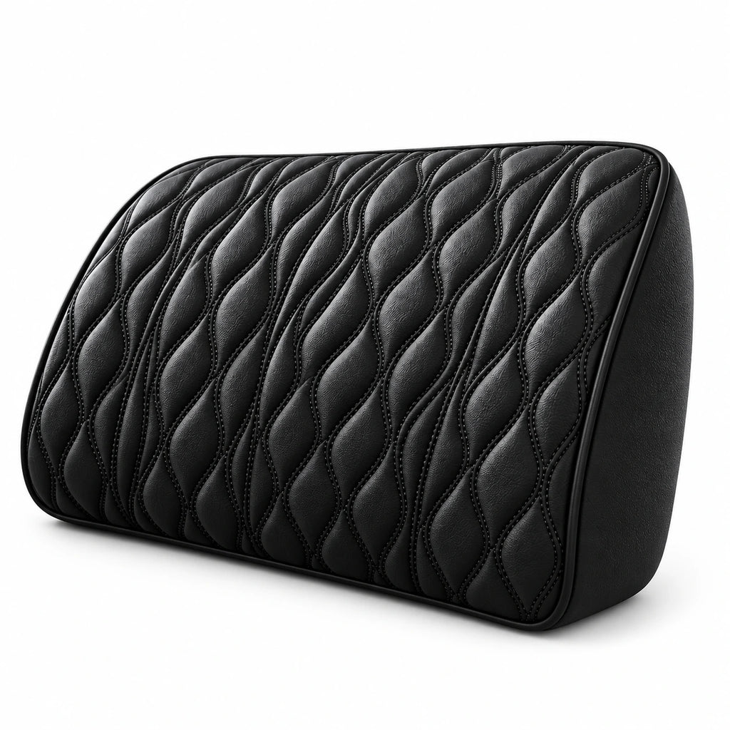 Black Memory Foam Lumbar Support Cushion — custom solid-white studio view