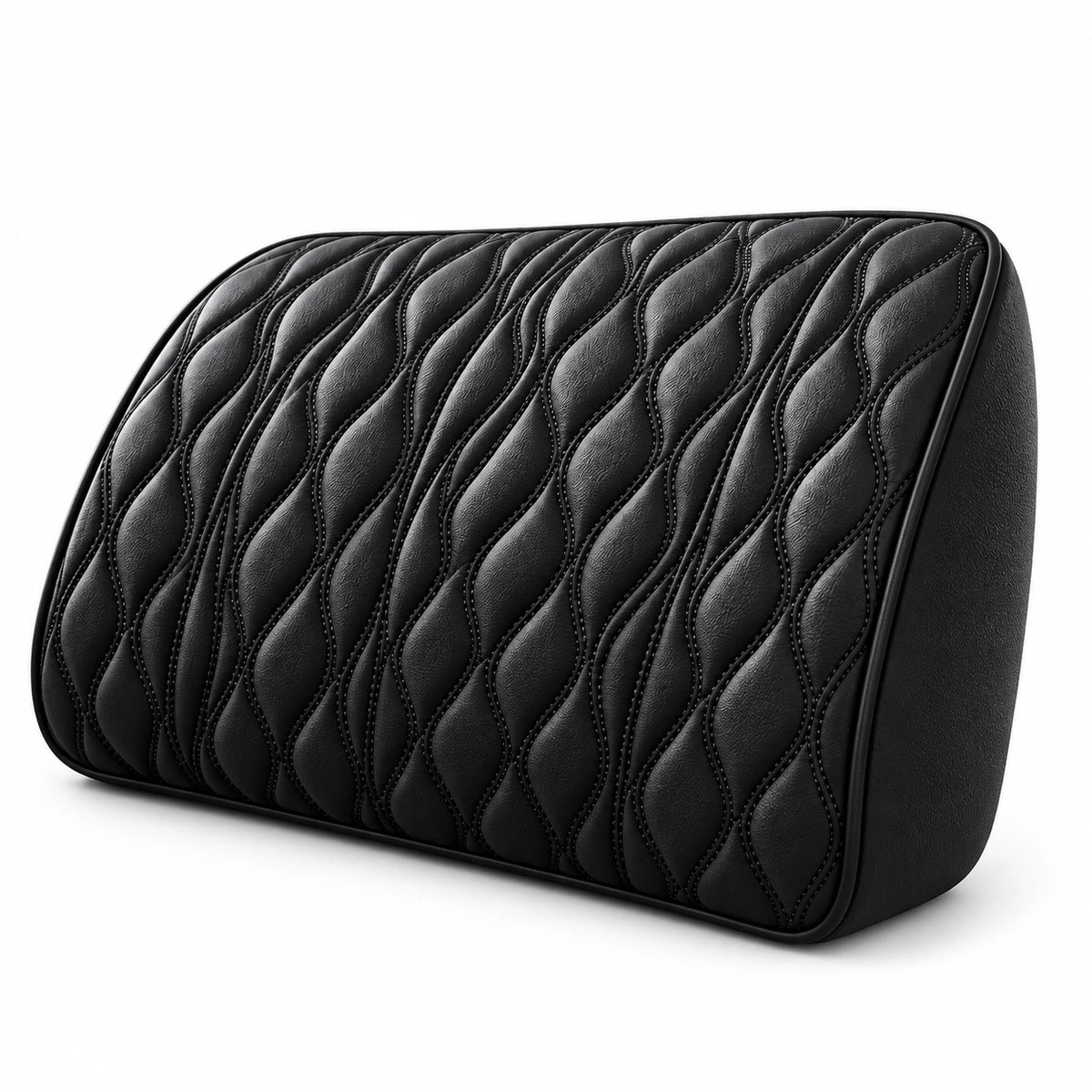 Black Memory Foam Lumbar Support Cushion — custom solid-white studio view