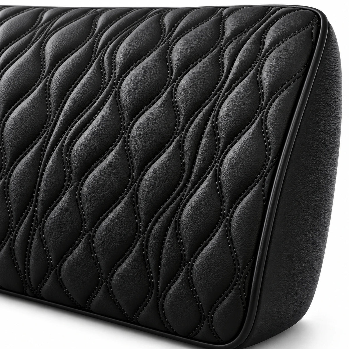 Black Memory Foam Lumbar Support Cushion — custom solid-white detail view