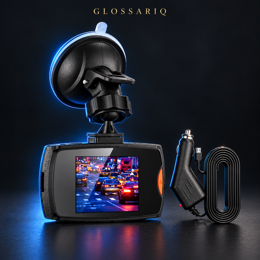 1080p Front-View Compact Dash Camera — custom studio mockup