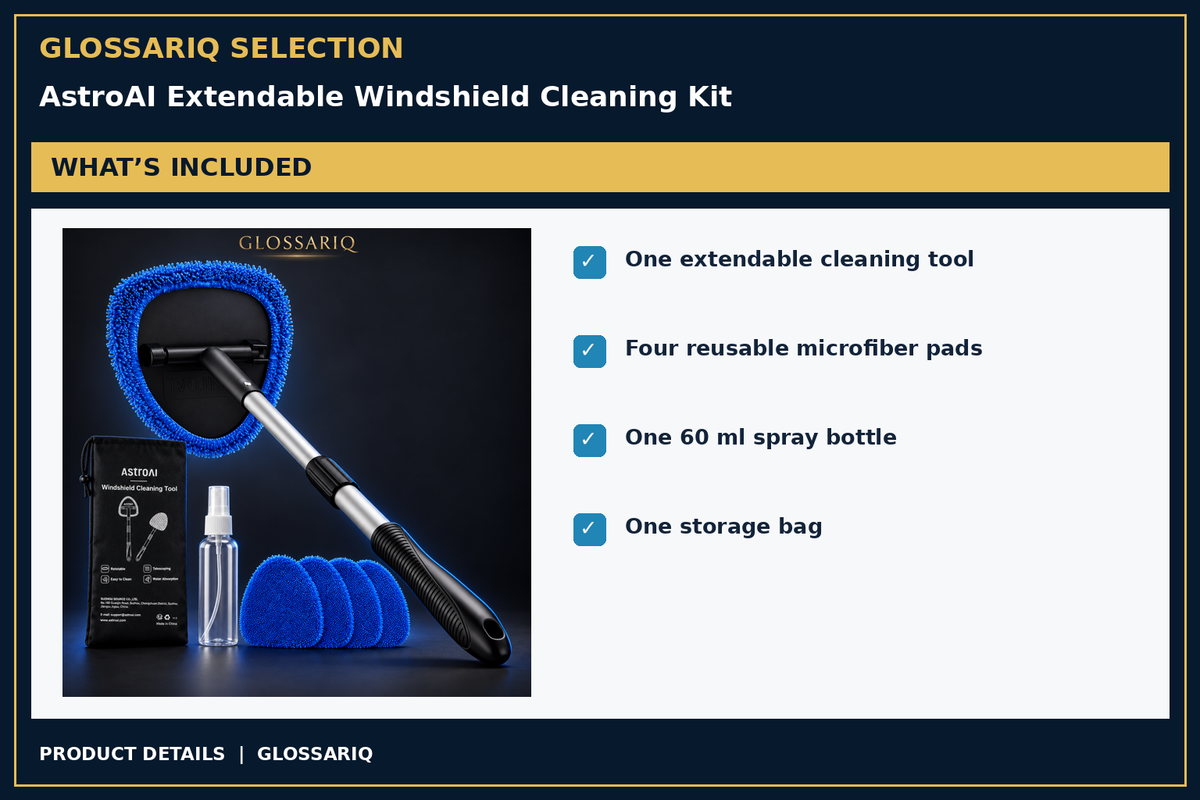 AstroAI Extendable Windshield Cleaning Kit — what’s included — verified listing details