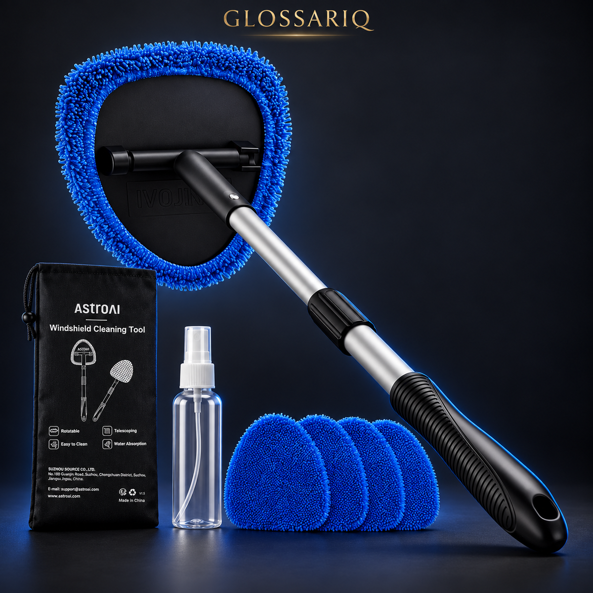 AstroAI Extendable Windshield Cleaning Kit — custom studio mockup