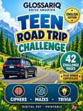 GLOSSARIQ Teen Road Trip Challenge, English edition, 42 printable pages — custom cover