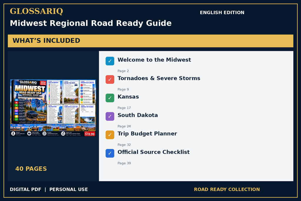 GLOSSARIQ Midwest Regional Road Ready Guide — English edition — included content