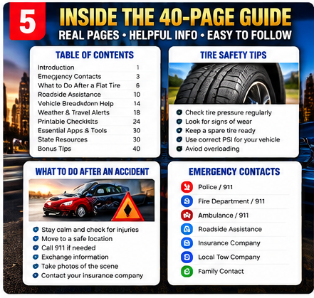 GLOSSARIQ Road Ready USA English roadside guide preview included with 12V inflator bundle