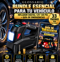 GLOSSARIQ Inflador Digital 12V 120 PSI + Guía de Emergencias en español