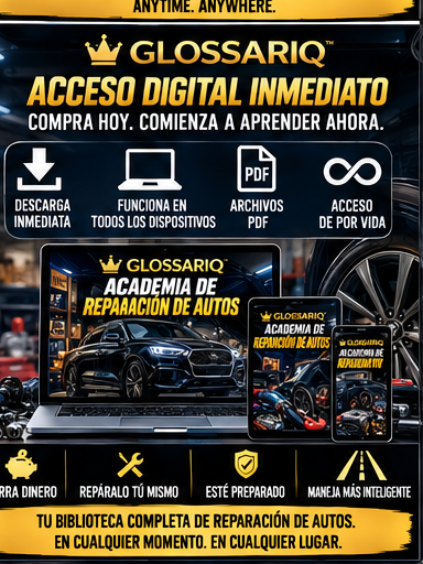 Acceso digital inmediato a la Academia de Reparación de Autos GLOSSARIQ