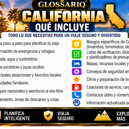 GLOSSARIQ California Road Ready USA — edición en español — qué incluye