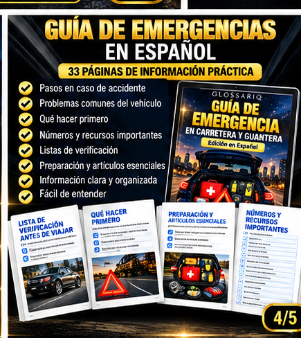 Guía de Emergencias GLOSSARIQ en español — 33 páginas