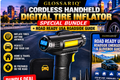 GLOSSARIQ cordless handheld digital tire inflator and Road Ready USA English bundle