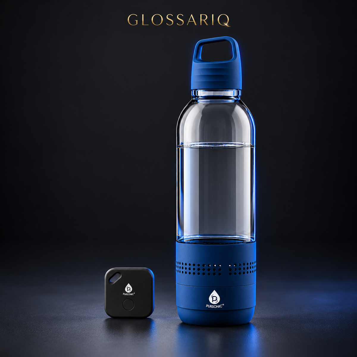 Pursonic Speaker Bottle & Purtag Tracker Bundle — custom studio mockup