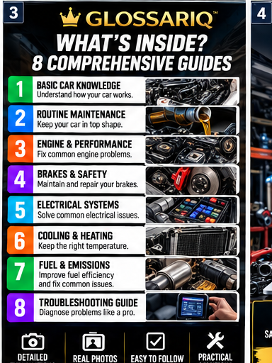 GLOSSARIQ DIY Car Repair Academy eight guide contents