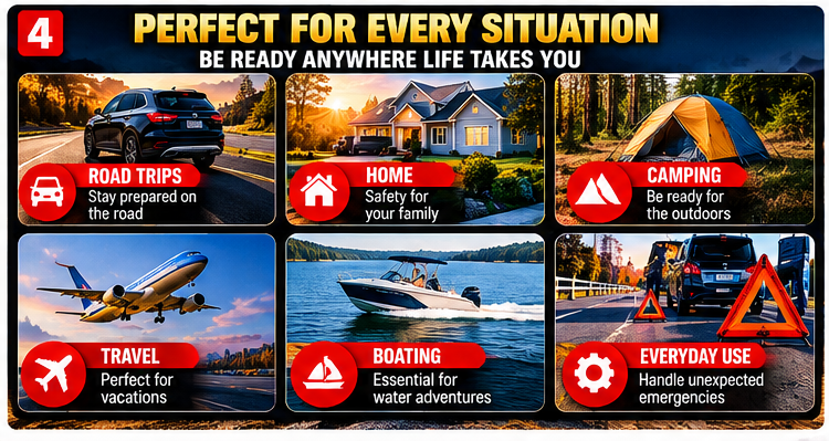 GLOSSARIQ first aid roadside bundle English use cases for road trips home camping travel and boating