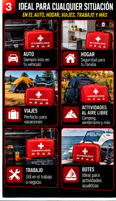 GLOSSARIQ botiquín portátil de 173 piezas para preparación en carretera