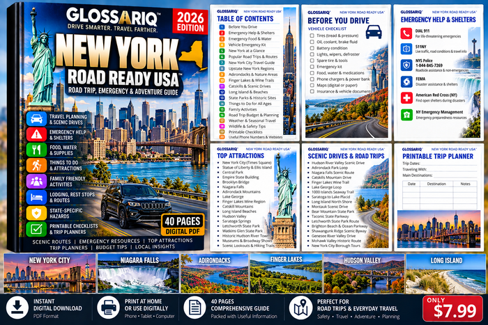New York Road Trip, Emergency & Adventure Guide — 40 Pages