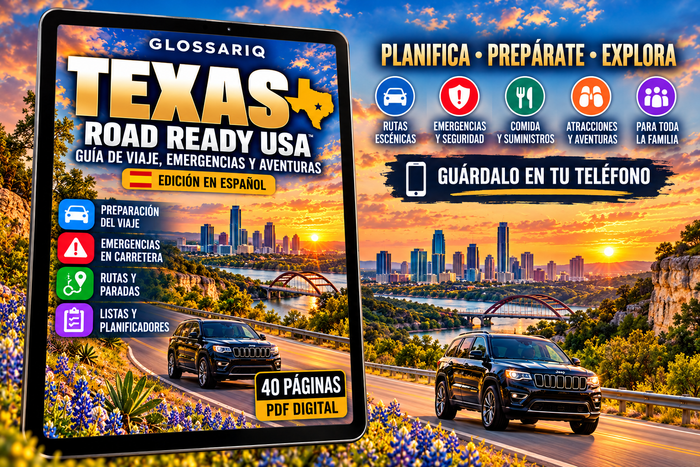Texas Road Trip, Emergency & Adventure Guide — Edición en Español — 40 Páginas