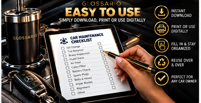 GLOSSARIQ Ultimate Car Ownership Planner English easy to use