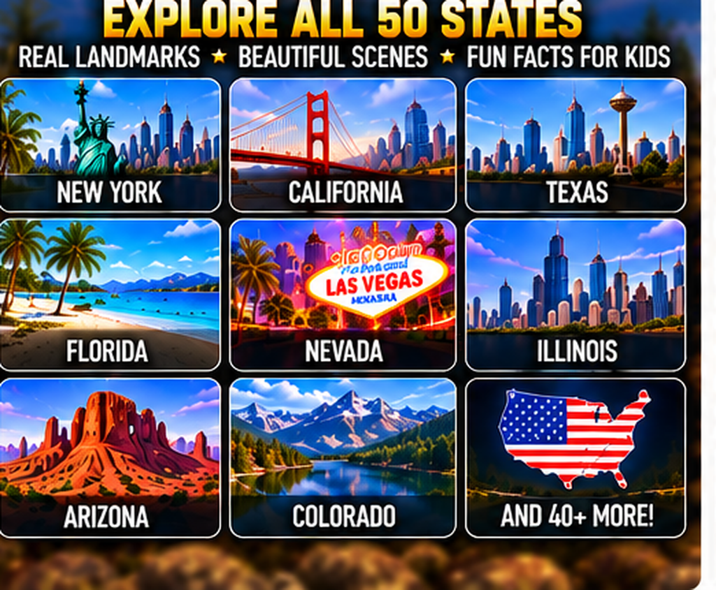 Road Ready Kids Travel Arcade 50-state destination challenges