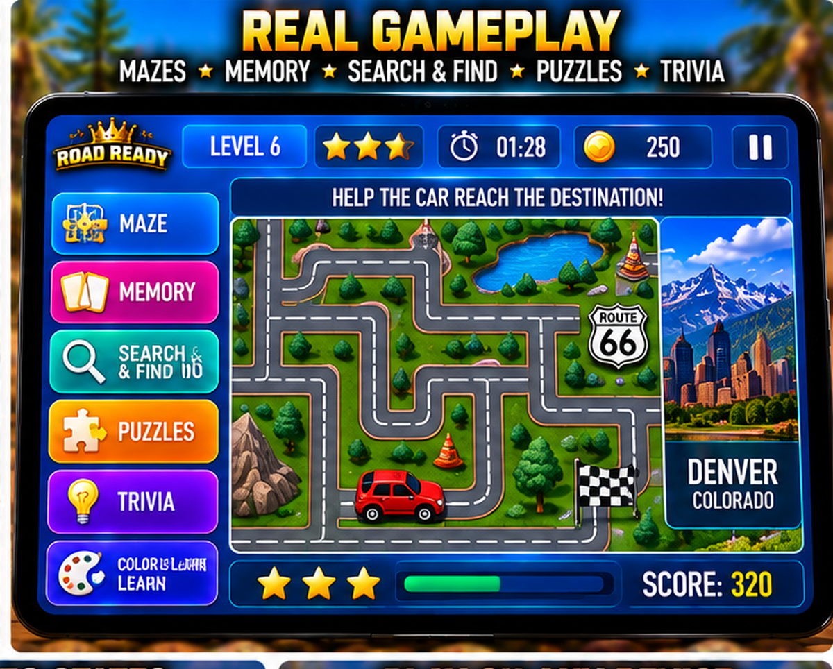 Road Ready Kids Travel Arcade maze gameplay