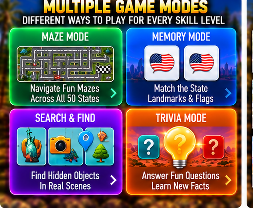 Road Ready Kids Travel Arcade maze memory search and find game modes