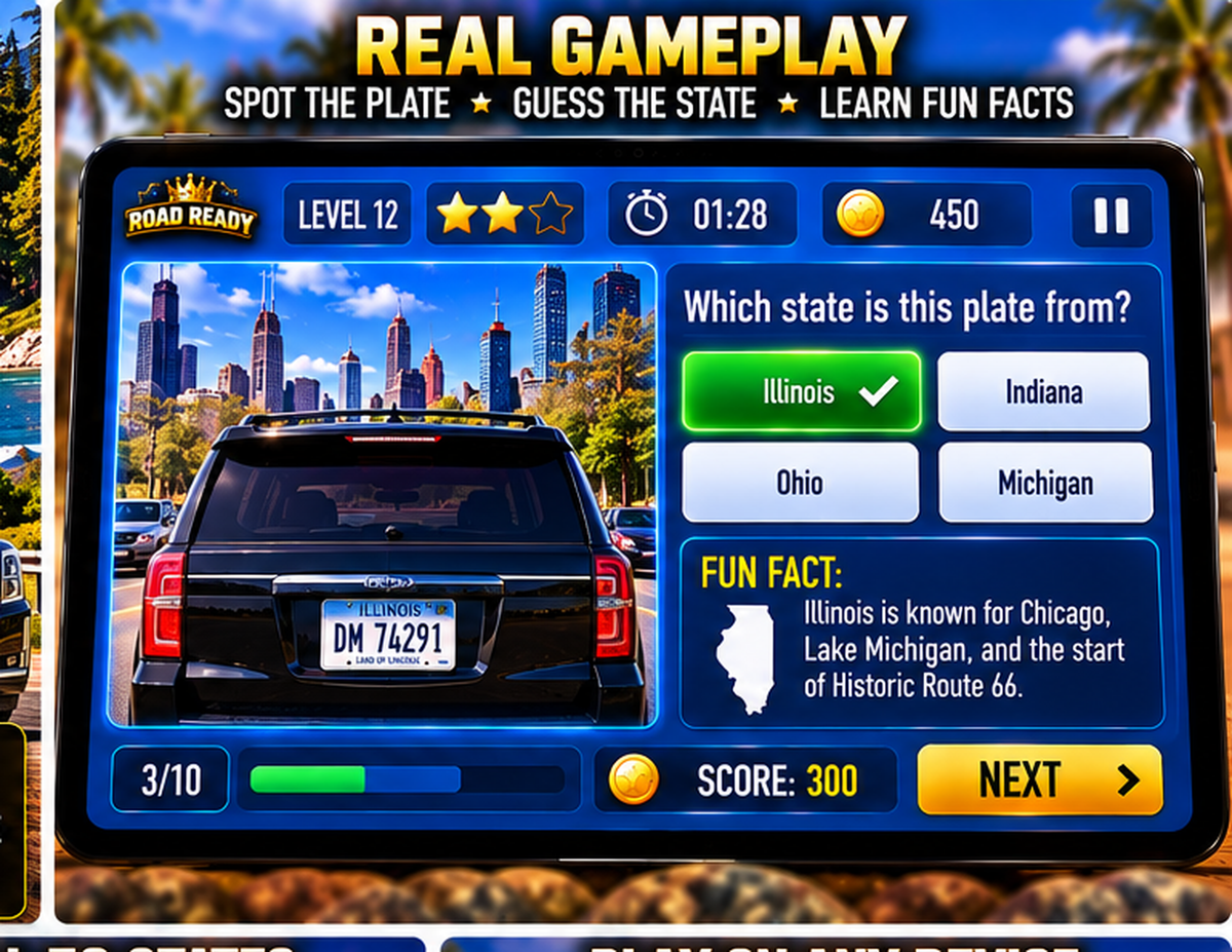 Road Ready License Plate Hunt gameplay interface