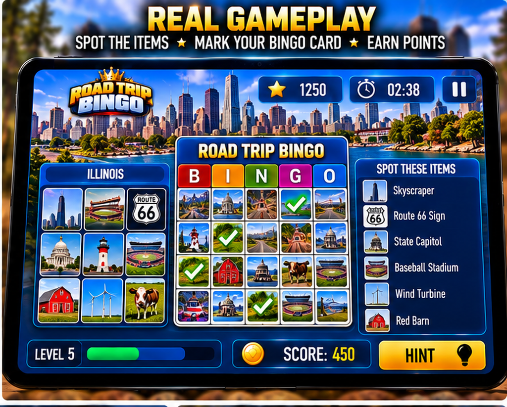 Road Trip Bingo interactive bingo gameplay