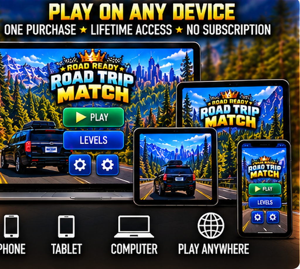 Road Trip Match phone tablet and computer browser access